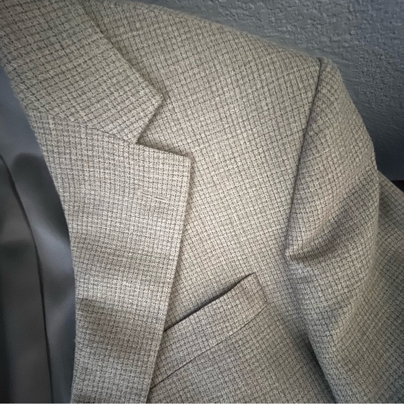 Oscar De La Renta Mens 46” Chest Brown Silk Wool Blend Sport Coat Jacket Blazer - Picture 6 of 9